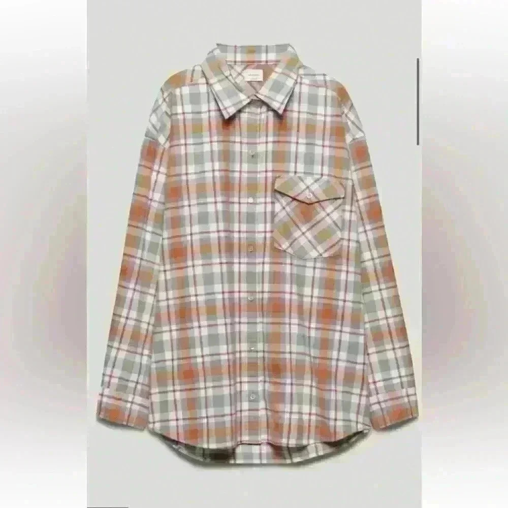 *NWOT* ARITZIA WILFRED MARTA BUTTON  DOWN FLANNEL SHIRT SMALL/MEDIUM